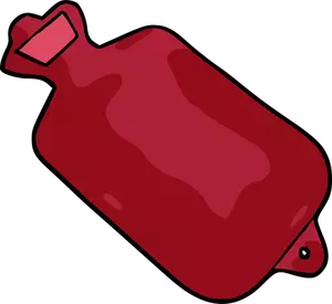 Botella de agua caliente roja