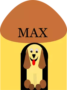 Dog in doghouse vector image