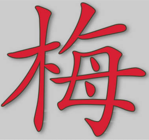 Ilustración de vector de carácter chino mei