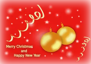 Merry Christmas and Happy New Year greeting card vector image