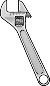 Vector clip art of metal adjustable wrench