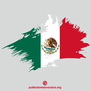 Pincelada con bandera mexicana