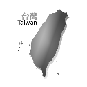 Mapa gris de imagen vectorial de Taiwán