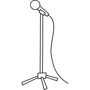 Gráficos del vector línea simple arte micrófono