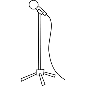 Grafica vettoriale semplice linea arte microfono