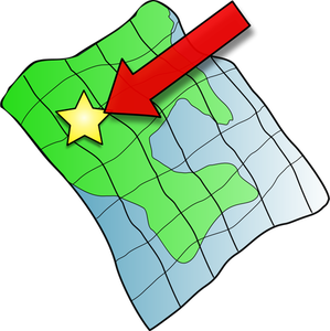 Imagen del vector mapa con volantes