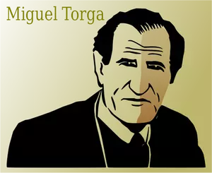 Dessin de l'affiche de Miguel Torga vectoriel