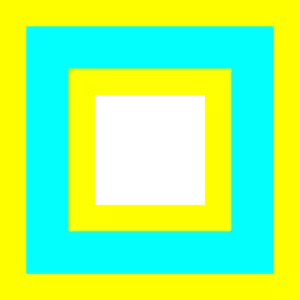 Blauwe en gele vierkante vector afbeelding