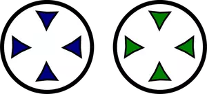 Dua titik fokus vektor gambar
