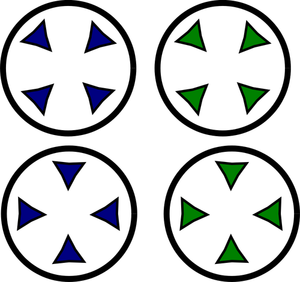 Imagem de vetor de pontos de foco verde e azul