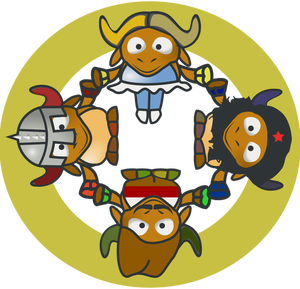 GNU cerchio vettoriale illustrazione
