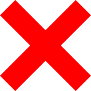 Rote Kreuz nicht OK-Vektor-symbol