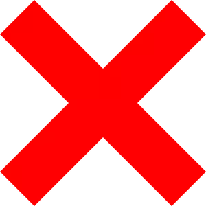 Red cross not OK vector symbol