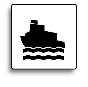 Ferry bateau road sign vector image