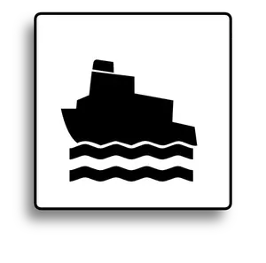 Ferry barco carretera signo vector de la imagen