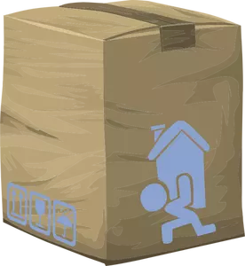 Vector graphics of closed and taped paper box
