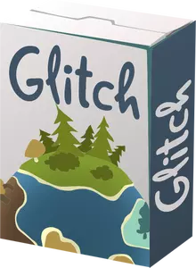 Glitch brand box vector illustration