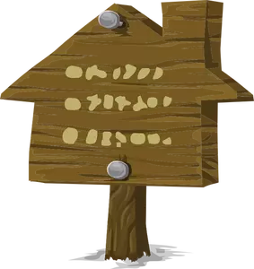 Illustrazione vettoriale di segno di waypoint in legno fatti a mano