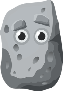 Vector clip art of rock with human eyes