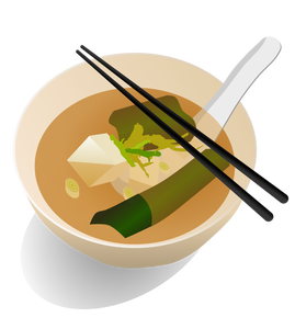 Miso-Suppe mit Vektorgrafiken