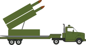 Missile truck vector graphics with rocket artillery