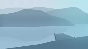 Lago enevoado