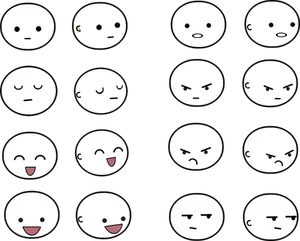 Vektor menggambar ekspresi seperti emoticon set