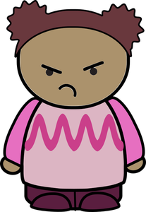 Young girl with angry face