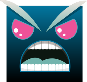 Vector illustration of angry square with face