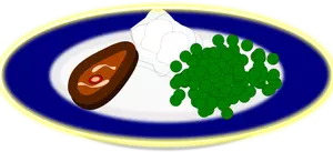 Vector graphics of moderate meal plate