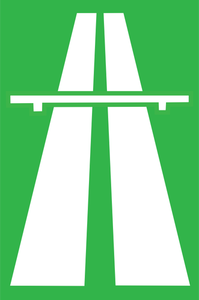 Vektorzeichnende der Einfahrt zur Autobahn Abschnitt roadsign