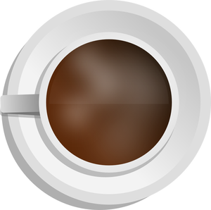 Ilustraţie vectorială de ceaşcă de cafea fotorealiste cu vedere de sus