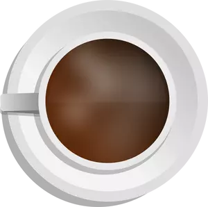 Vektör çizim fotogerçekçi kahve fincanı ile Üstten Görünüm