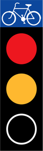 Vektor illustration av rött och gult trafikljus för cyklar