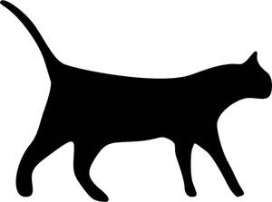 Silhouet vector illustraties van zwarte kat