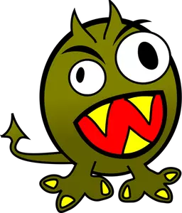 Vector image of angry green monster