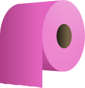 Rollo de papel higiénico en la ilustración vectorial rosa