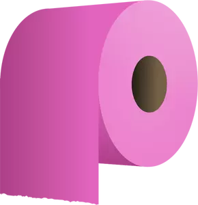 卷筒卫生纸在粉红色的矢量图