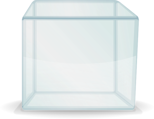 Vektorikuva läpinäkyvästä kuutiolaatikosta