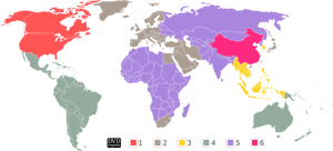 DVD regio's kaartafbeelding vector