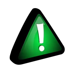 Vector dibujo de signo de exclamación en un triángulo verde