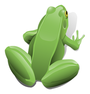 Green sitting frog vector