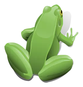 Green sitting frog vector