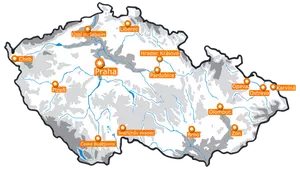 Mappa vettoriale della Repubblica Ceca
