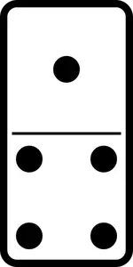 Domino laatta 1-4 vektori kuva