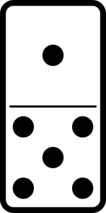 Domino tile 1-5 vector drawing