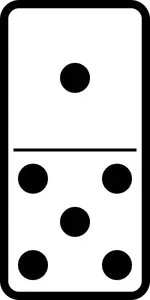 Domino tegel 1-5 vector tekening
