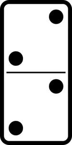 Domino tegel dubbel twee vector afbeelding