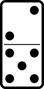 Domino-ruutu 2-5 vektorikuva