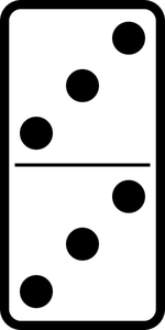 Domino ţiglă dublu trei imagini vectoriale